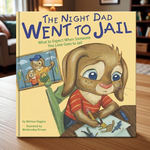 Book cover featuring a large brown dog character in a striped shirt next to a small illustrated scene.