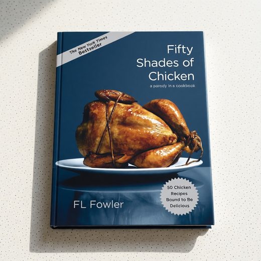 Hardcover cookbook cover showing a perfectly roasted golden chicken on a white plate.