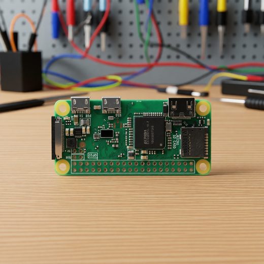 Compact green single board computer featuring multiple GPIO pins and connectors.